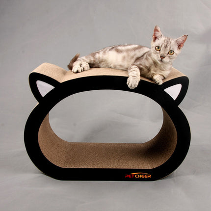 Cat Head Scratch Board – Durable Corrugated Cardboard Scratcher for Cats