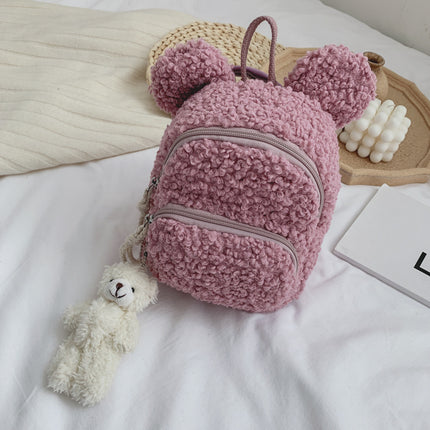Wild Travel Cartoon School Bag – Woolen Cloth Mini Backpack