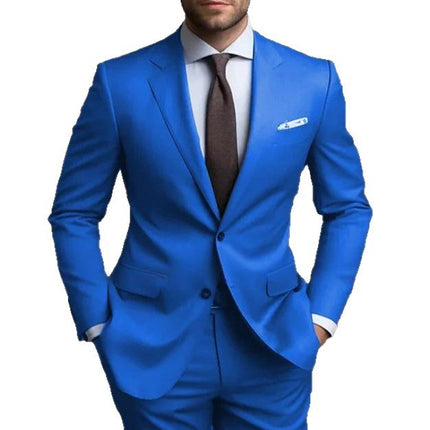 Men’s Slim Fit Two-Piece Suit Set – Jacket & Trousers