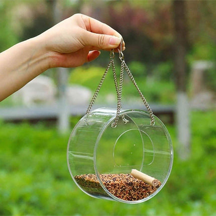 Acrylic Bird Food Box (Round Design)