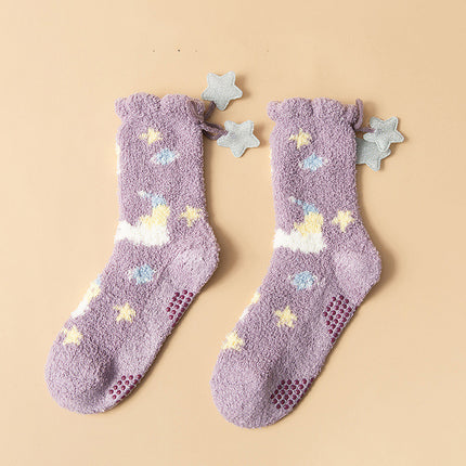 Winter Thick Women’s Socks – Japanese Sweet Cartoon Coral Fleece Socks