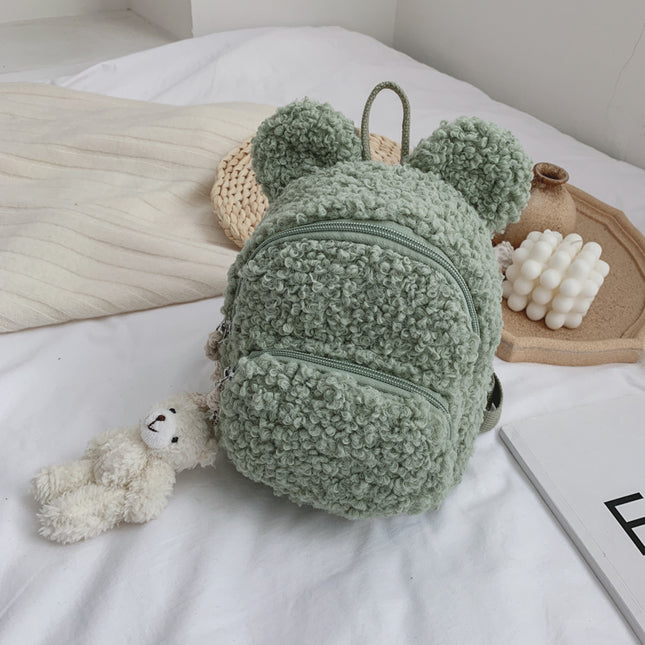 Wild Travel Cartoon School Bag – Woolen Cloth Mini Backpack