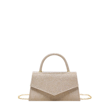 Street Trend PU Horizontal Square Handbag with Stitching Detail