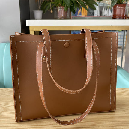 Retro Contrast Stitch Crossbody Bag