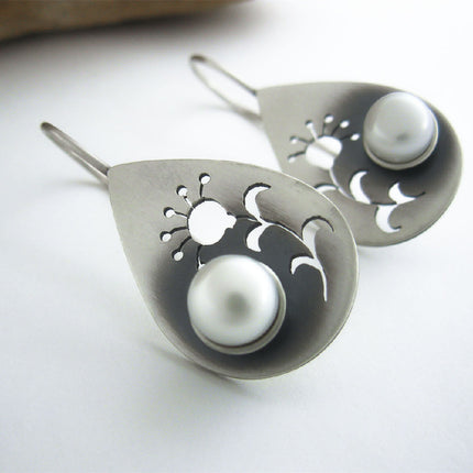Simple Geometric Alloy Earrings – Silver Finish
