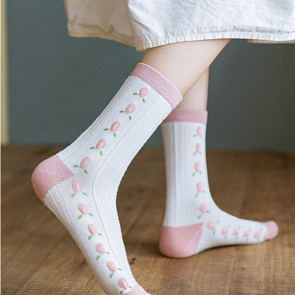 Autumn Fruit-Themed Cotton Socks