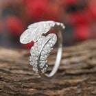 Women's Winged Zircon Cartoon Character Ring – White Gold Finish