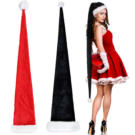 Long Christmas Santa Hat – 1.5m Extra-Length Holiday Hat in Multiple Colors (Polyester)