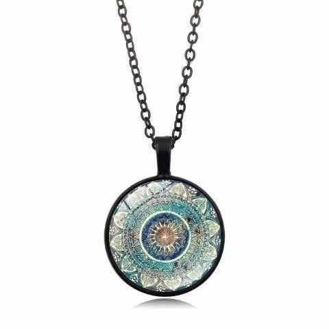 Women’s Vintage Lotus Pod Necklace – Alloy & Acrylic Geometric Pendant