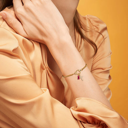 Women’s Stainless Steel Birth Month Initial Bracelet