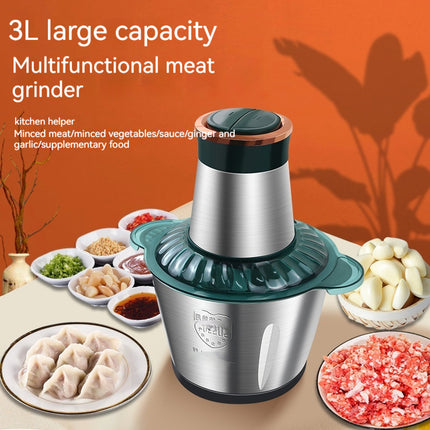2L Stainless Steel Electric Meat Grinder – 300W Fully Automatic for Home Use (4–5 People)