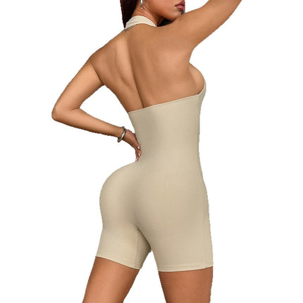 European and American Style High Waist Knitted Jumpsuit