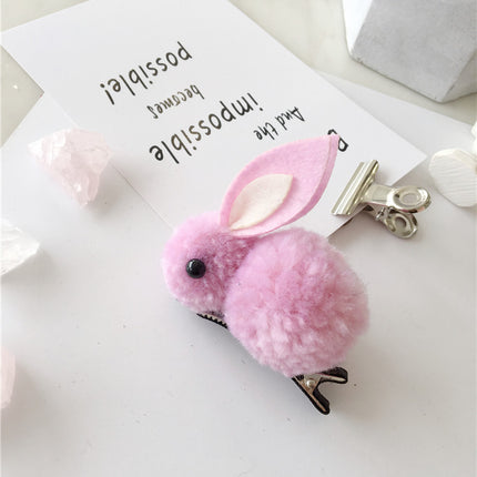 Cartoon Rabbit Hair Tie – Soft Nylon & Polyester Hair Band with Hair Ball Accent