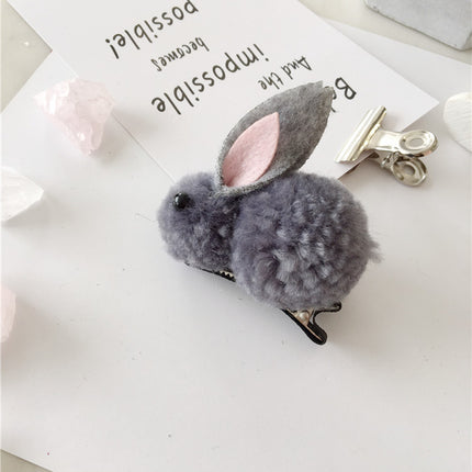 Cartoon Rabbit Hair Tie – Soft Nylon & Polyester Hair Band with Hair Ball Accent