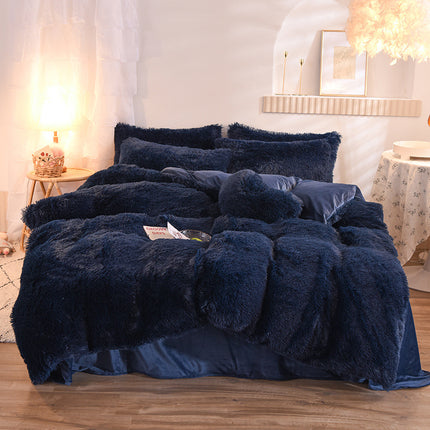 Luxury Thick Fleece Bedding Set – Warm Plush Winter Duvet Cover Set with Bed Sheet & Pillowcases
