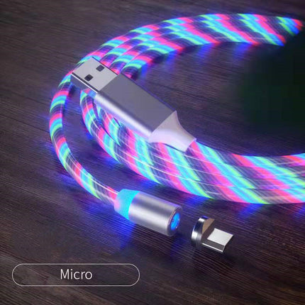 Magnetic Fast Charging Cable – LED Type-C & Micro USB Charger