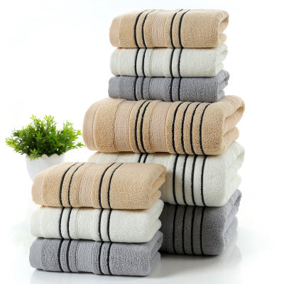 Pure Cotton Towel & Bath Towel Set – Soft Skin-Friendly Yarn-Dyed Towels