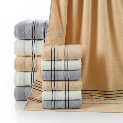 Pure Cotton Towel & Bath Towel Set – Soft Skin-Friendly Yarn-Dyed Towels