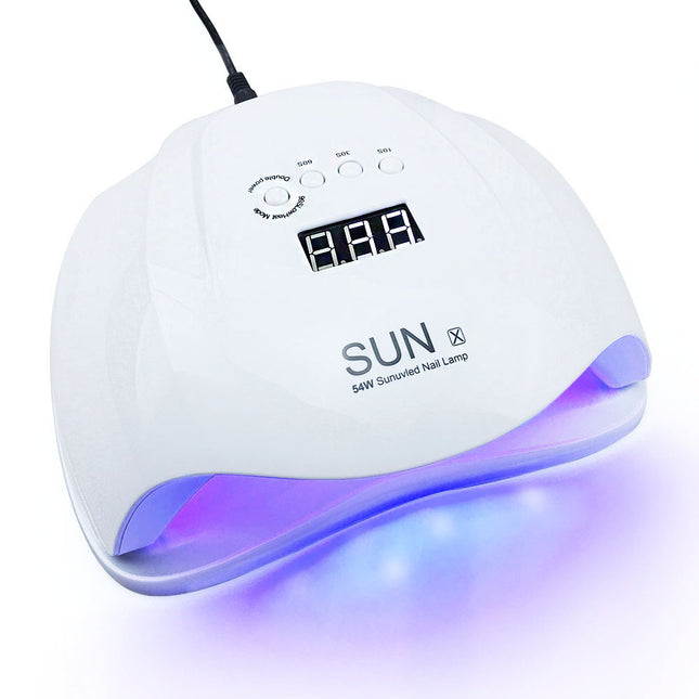 54W Professional UV/LED Nail Lamp Dryer – Fast Curing Gel Light with Universal Voltage