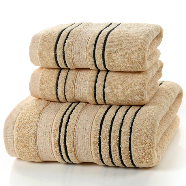 Pure Cotton Towel & Bath Towel Set – Soft Skin-Friendly Yarn-Dyed Towels