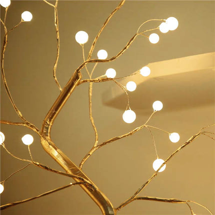 LED Copper Wire Tree Light – Nordic INS Style Bedroom Decorative Lamp