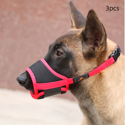 Adjustable Breathable Dog Muzzle – Soft Canvas Anti-Bite Mask with Velcro Straps (XS–XXL)