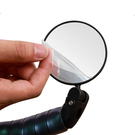 Universal Bicycle Handlebar Rearview Mirror – 360° Adjustable Wide-Angle Convex Mirror