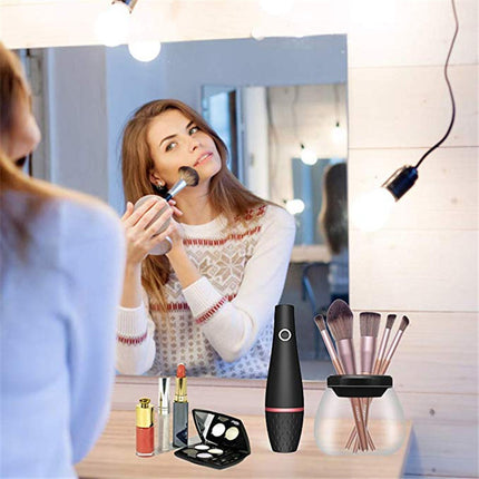 Electric Makeup Brush Cleaner – Rechargeable Automatic Brush Washing Device (Black)