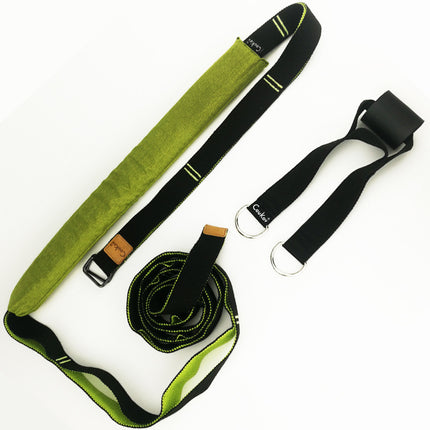 Multi-Use Yoga Stretch Strap with Lumbar Pad – 3.5m Cotton Blend Training Belt