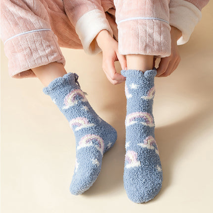 Winter Thick Women’s Socks – Japanese Sweet Cartoon Coral Fleece Socks