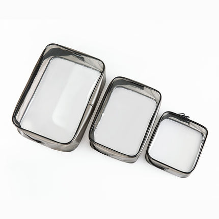 3-Piece Transparent Travel Storage Bag Set – PVC Cube Pouches for Toiletries, Cosmetics & Clothing