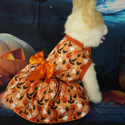 Orange Polyester Pet Dress