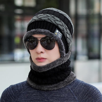 Winter Warm Hat & Scarf Set – Windproof Dome Beanie with Neck Protection (Unisex)