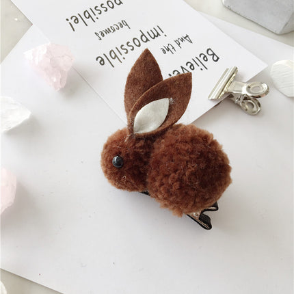 Cartoon Rabbit Hair Tie – Soft Nylon & Polyester Hair Band with Hair Ball Accent