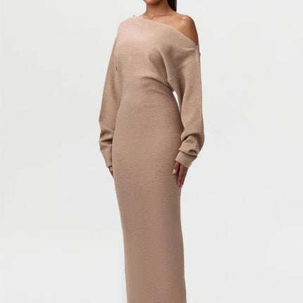 Women’s High-Waist Long One-Step Dress – Elegant Temperament Commuter Maxi Dress