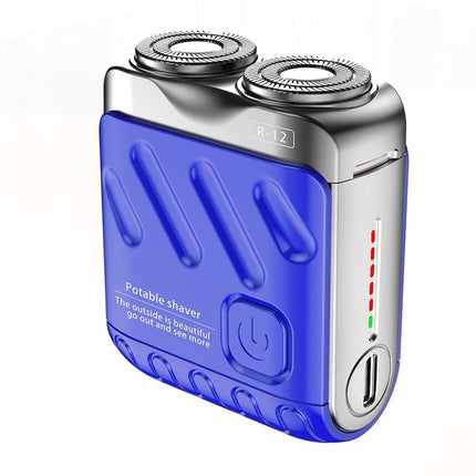 Mini Rechargeable Dual-Ring Electric Shaver – Portable Travel Razor for Men
