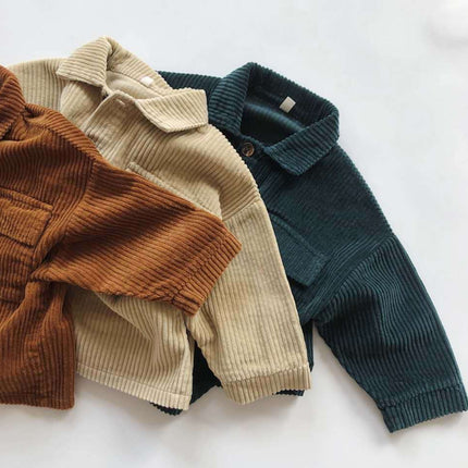 Corduroy Retro Cardigan Coat – Kids