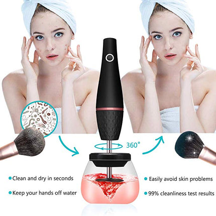 Electric Makeup Brush Cleaner – Rechargeable Automatic Brush Washing Device (Black)
