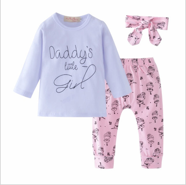 Cartoon Print Baby Pantsuit Set