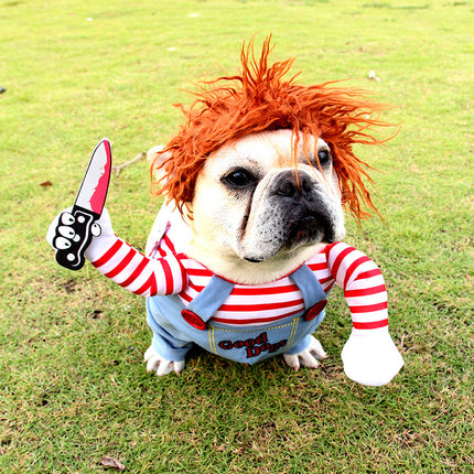 Halloween Pet Costume – Adjustable Funny & Scary Dog Cosplay Outfit for Party Gatherings