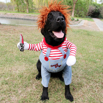 Halloween Pet Costume – Adjustable Funny & Scary Dog Cosplay Outfit for Party Gatherings