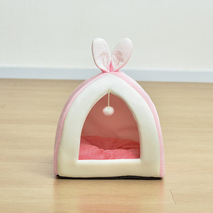 Rabbit Ear Mongolian Pet Nest – Soft Arctic Velvet Bed for Cats & Dogs