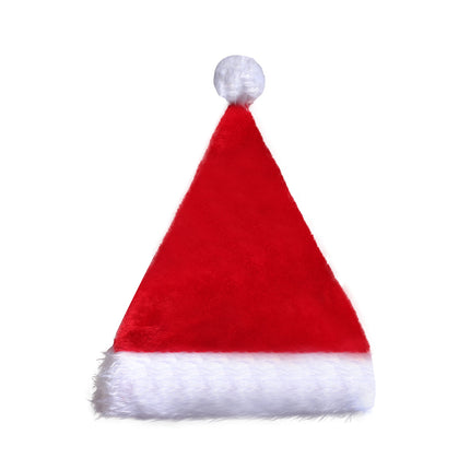 LED Light-Up Plush Santa Hat – 20 LED Twinkling Christmas Hat with Soft Spandex Fabric