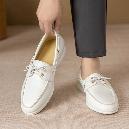 Casual Sports Shoes with Metal Buckle and Square Heel
