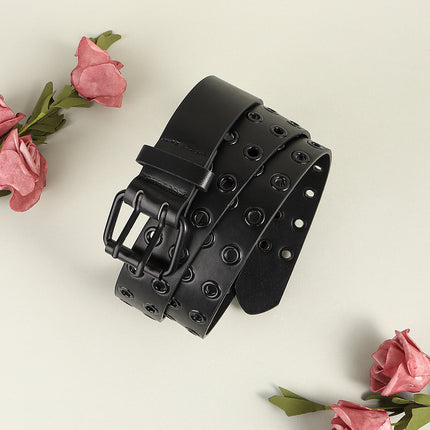 Hollow Out Alloy PU Waist Belt