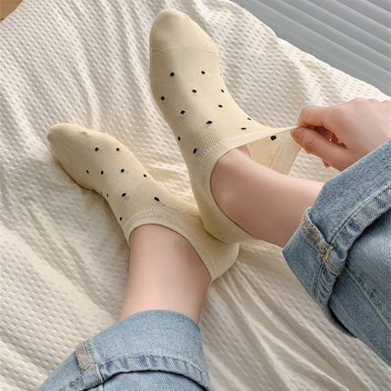 Simple Cotton Invisible Non-Slip Ankle and Boat Socks