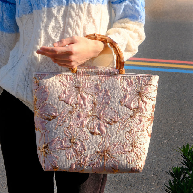 Canvas Double-Strap Horizontal Square Bag