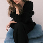 Women’s Loose Fit Long Sleeve Coat – Casual Stitching Polyester Outerwear