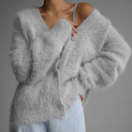 Women’s Loose Fit Long Sleeve Coat – Casual Stitching Polyester Outerwear