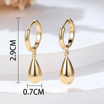 Elegant Waterdrop Letter Earrings – Gold, Silver, Rose Gold